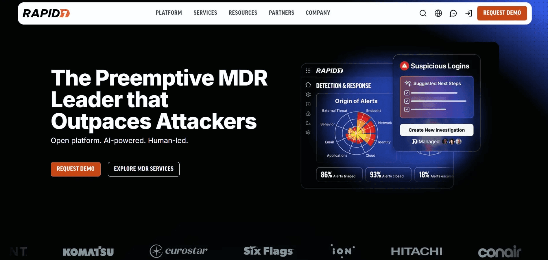 Rapid7 security services website