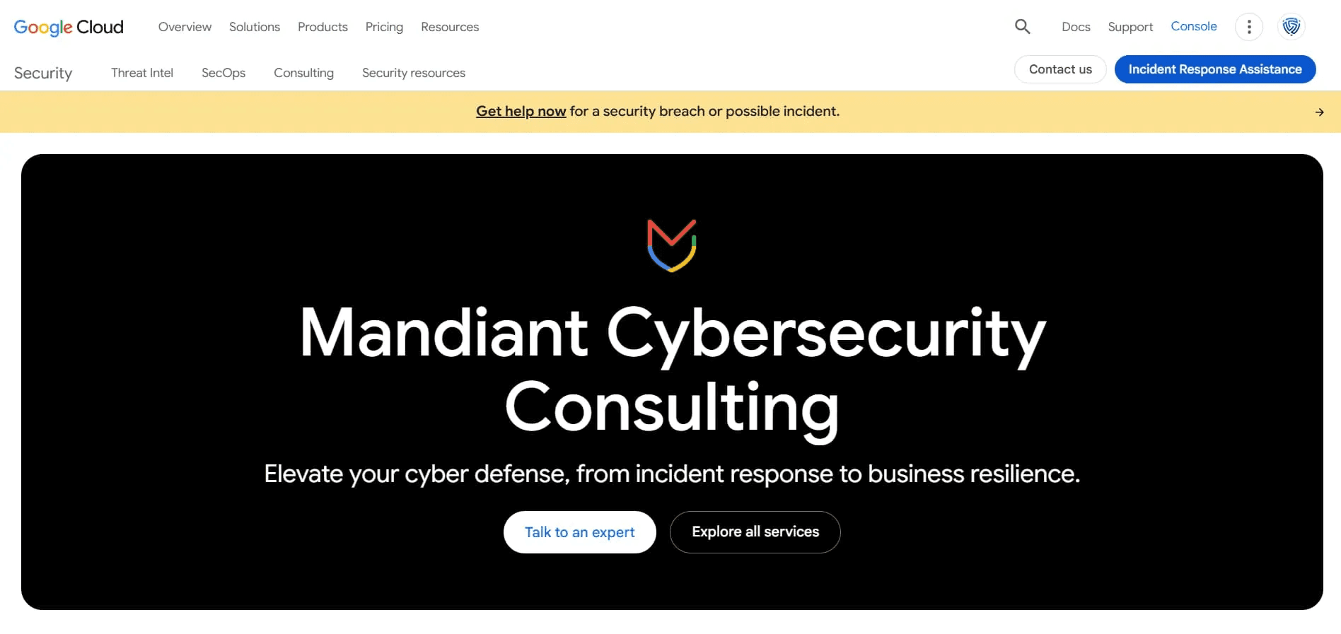 Mandiant security consulting website